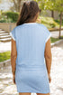 Casual Chic Textured Knit Contrast Trim Crewneck Tee And Pocketed Skirt Set